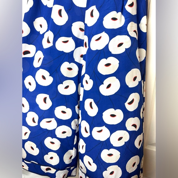 OLIVIA PALERMO x Chelsea28 Nordstrom Blue Poppy Culottes Silk Wide Leg Pants - Picture 5 of 14